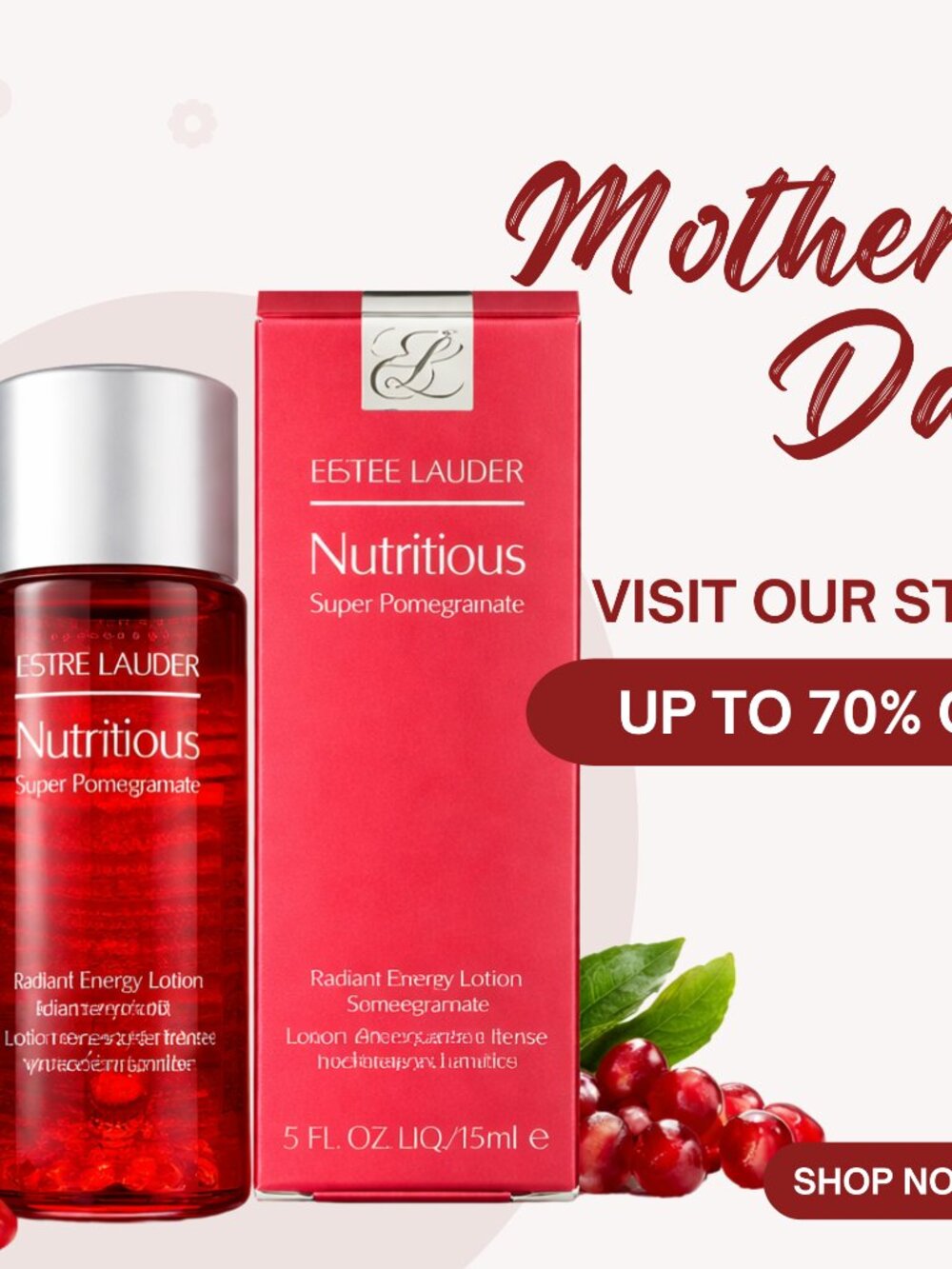 Estee Lauder Nutritious Super-pomegranate Radiant Energy Lotion 0.5 Oz / 15 Ml